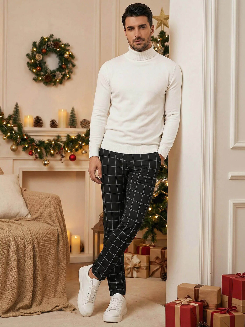 Pantalón chino de hombre negro OZONEE DJ/5505Z