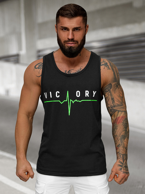 Camiseta sin mangas de hombre negra OZONEE JS/8B1703/3Z