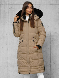 Chaqueta de mujer beige oscuro OZONEE O/W377