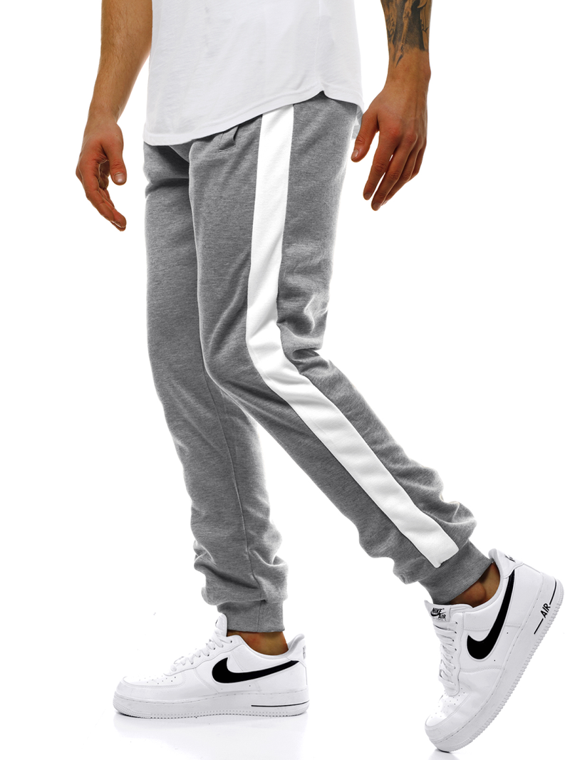 Pantalón de chándal de hombre blanco grisáceo OZONEE JS/JZ11008