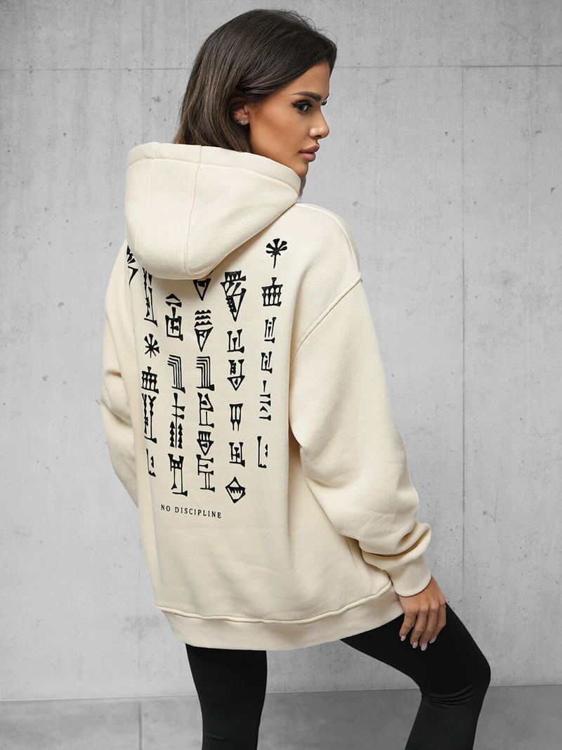 Sudadera de beige OZONEE O/SWE23017Z