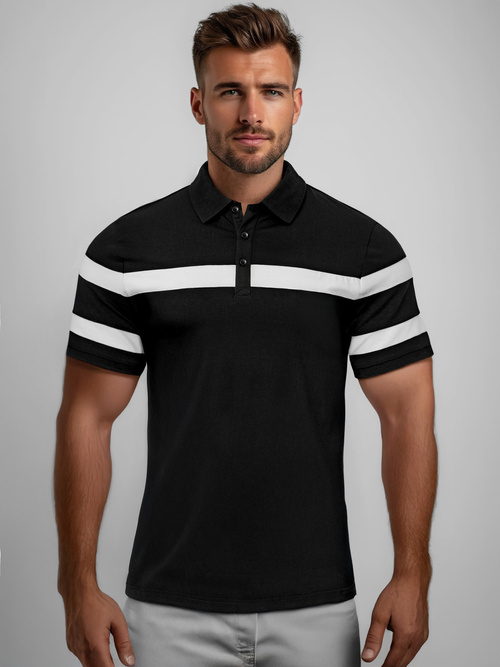 Polo de hombre negro OZONEE NB/MT3108Z