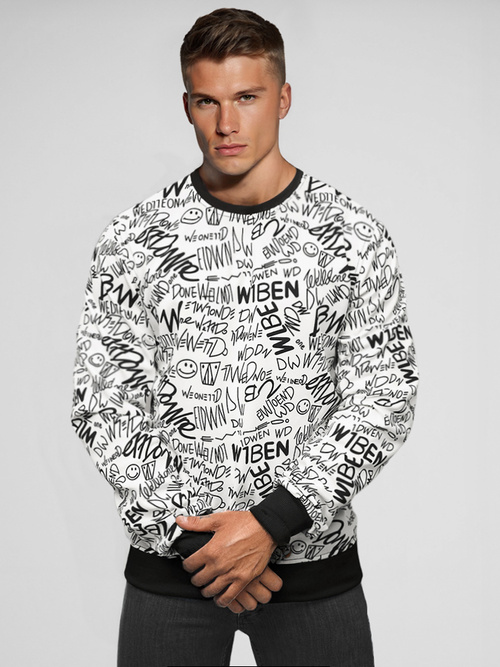 Sudadera de hombre blanca OZONEE JS/8B1218/1Z