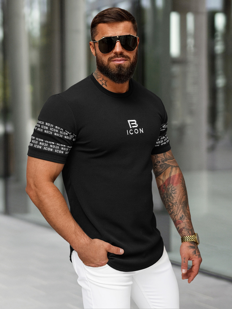 Camiseta de hombre negras OZONEE O/B1213