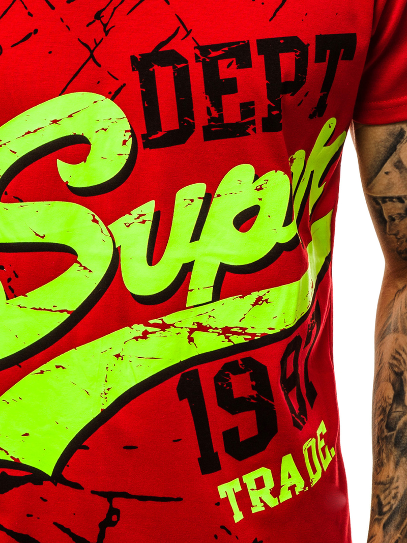 Camiseta de hombre roja OZONEE JS/KS1942Z