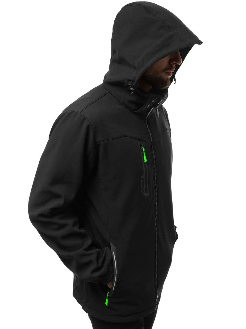 Chaqueta de hombre negro-verde OZONEE GE/12268