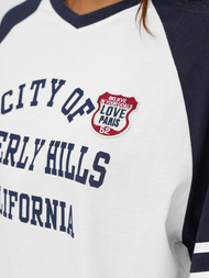 Camiseta de mujer blanco-azul marino OZONEE JS/R62493