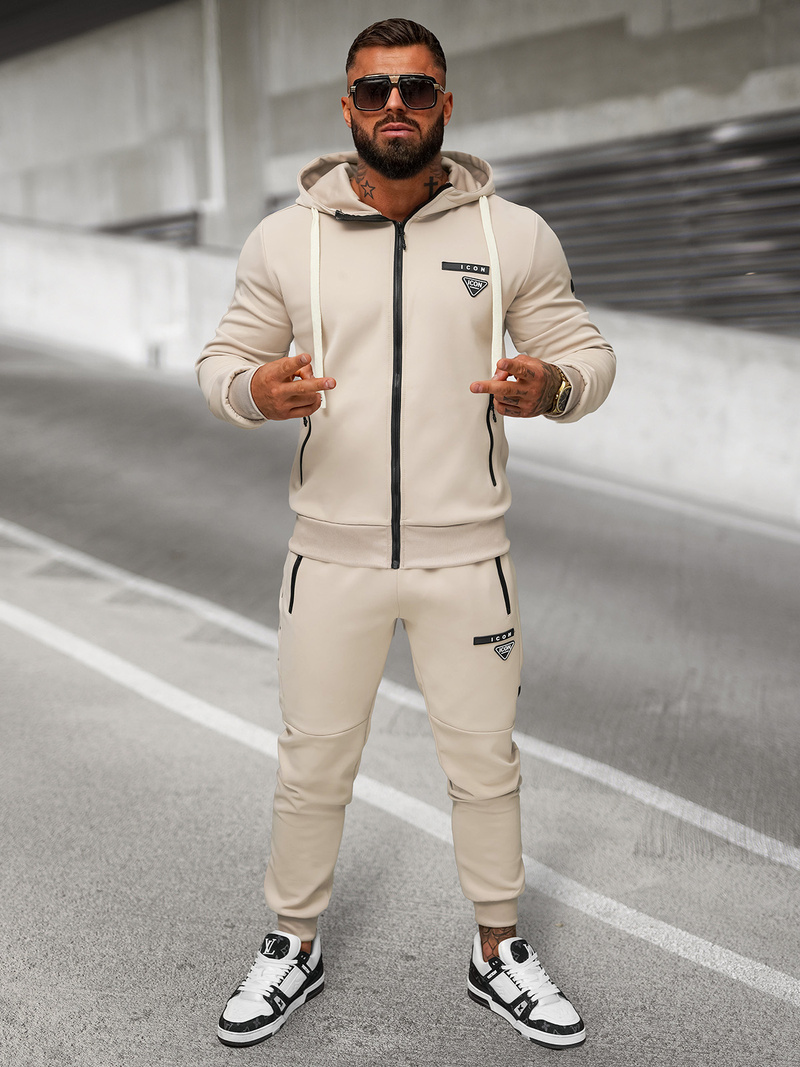 Chándal de hombre beige OZONEE O/LN11760