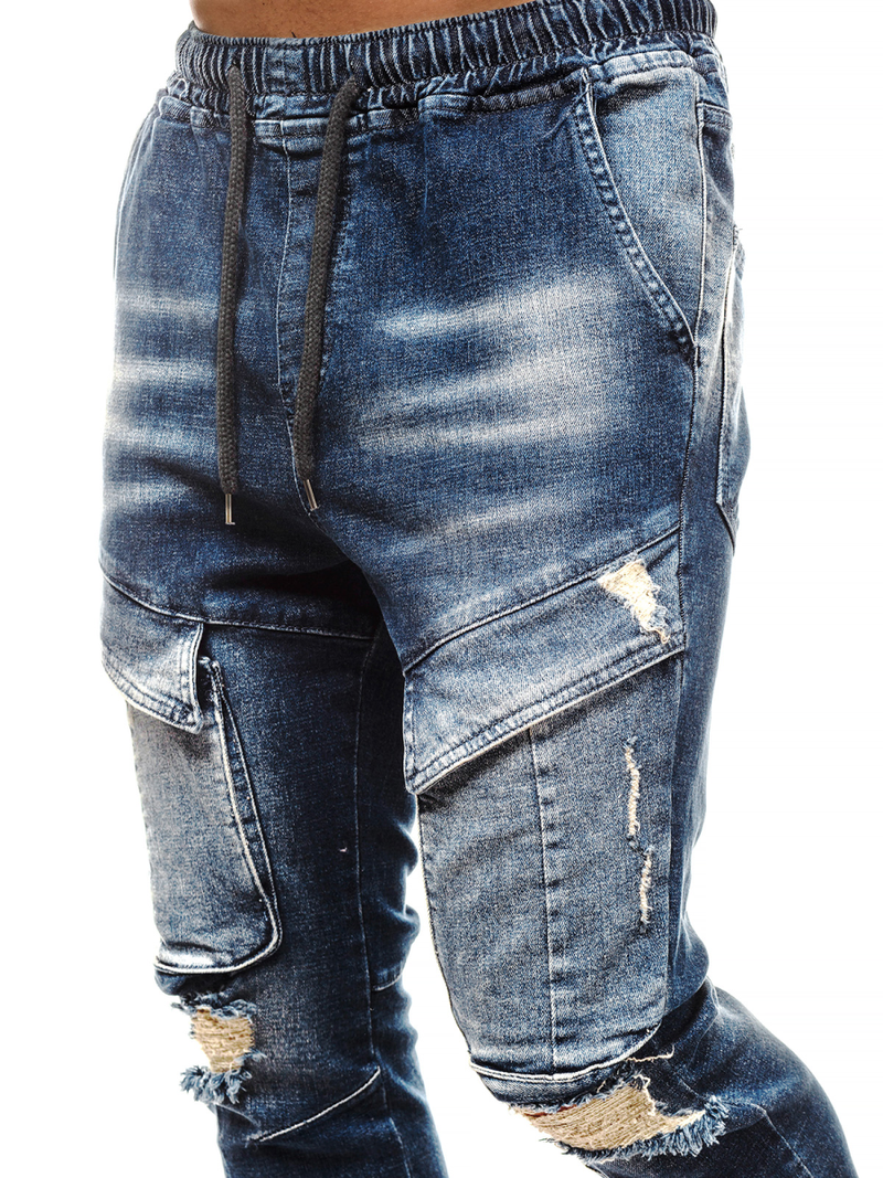 Vaqueros jogger de hombre azul oscuro OZONEE G/1067