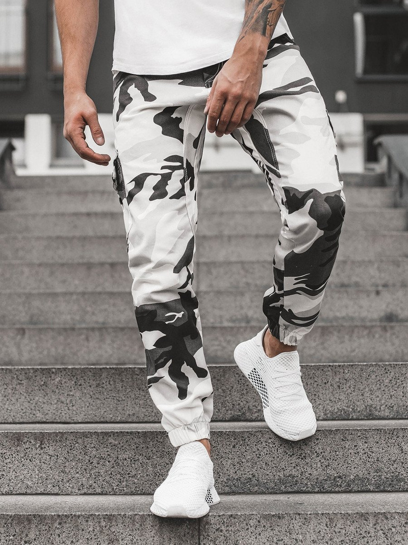 Pantalón jogger de hombre negro-blancos OZONEE A/404