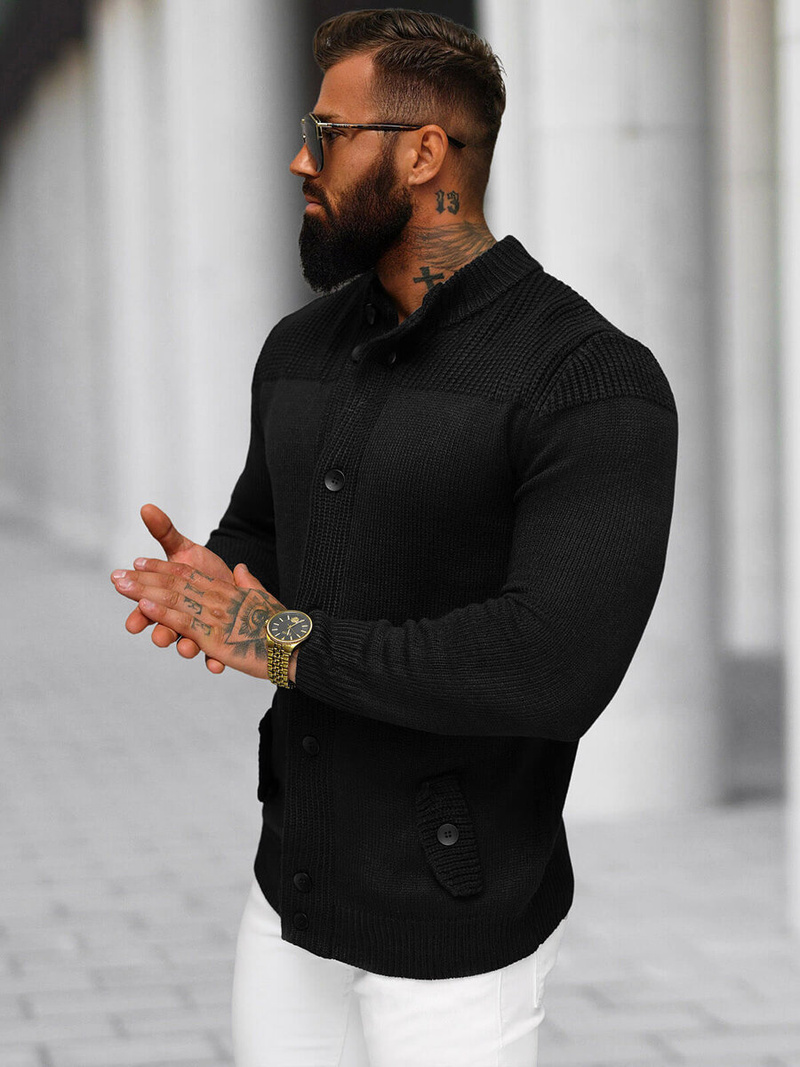 Jersey de hombre negro OZONEE NB/MM6011/4Z