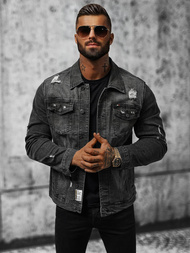 Chaqueta vaquera de hombre negra OZONEE NB/MJ515N