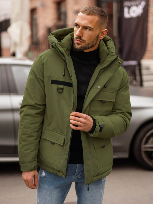 Chaqueta de invierno de hombre caqui OZONEE JS/31M5018Z