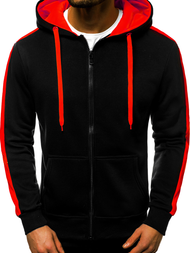Sudadera de hombre negro-roja OZONEE JS/2015
