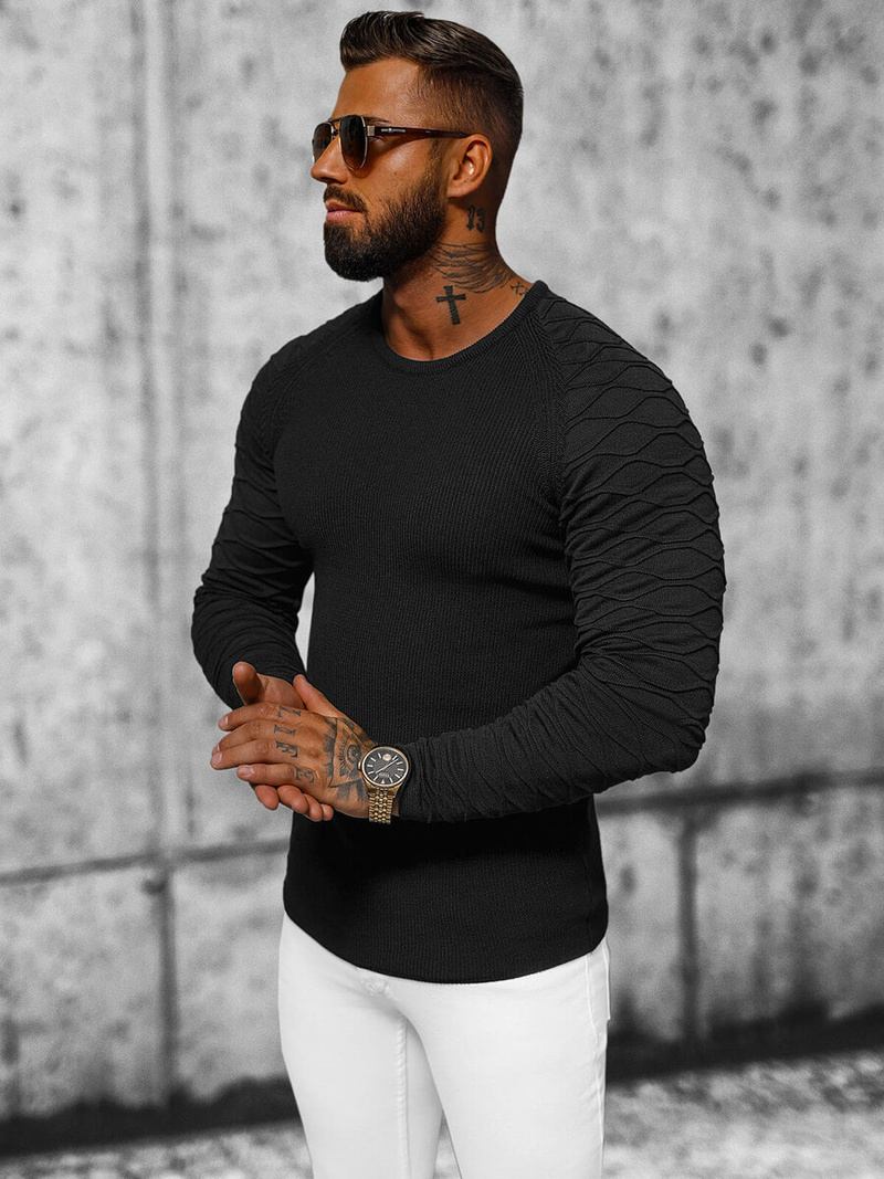 Jersey de hombre negro OZONEE L/2486Z