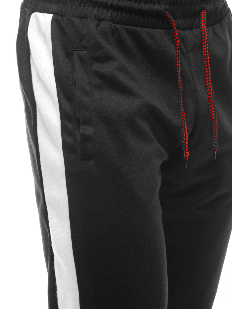 Pantalón de chándal de hombre negro-blancos OZONEE JS/JZ11003Z