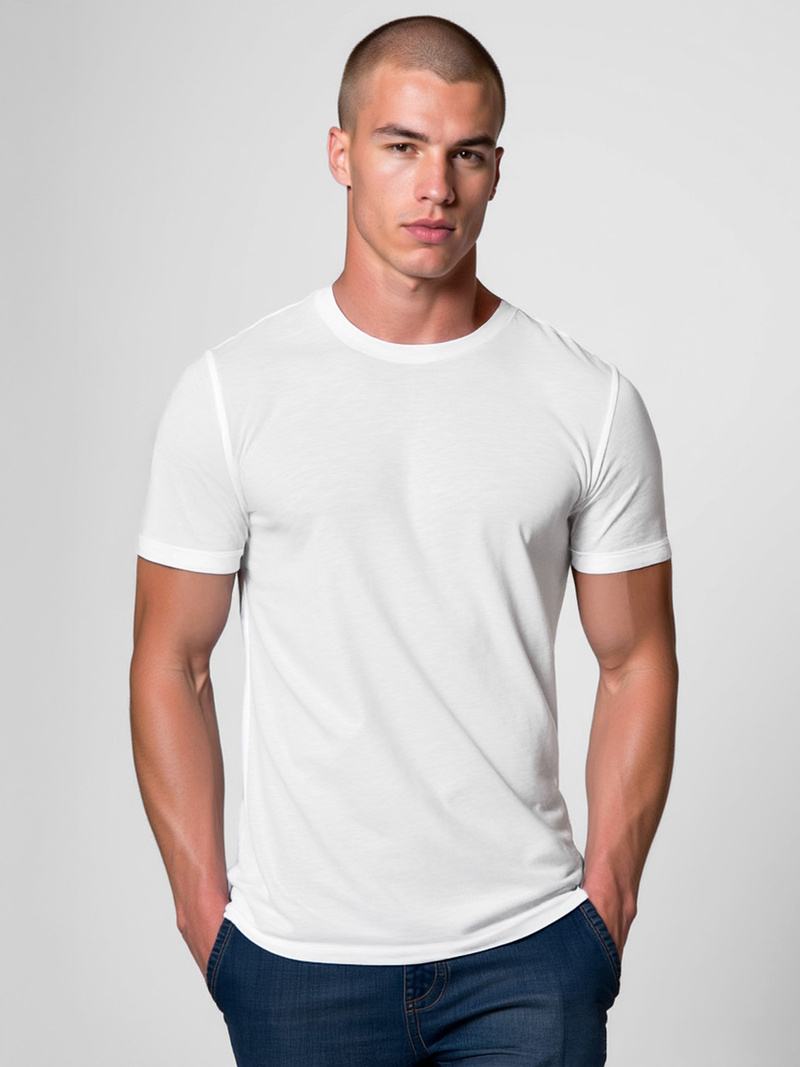 Camiseta de hombre blanca OZONEE O/T1278/1Z