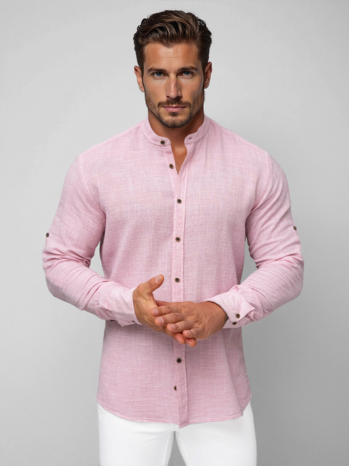Camisa de hombre rosa OZONEE O/V158