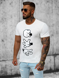 Camiseta de hombre blanco OZONEE JS/KS1997Z