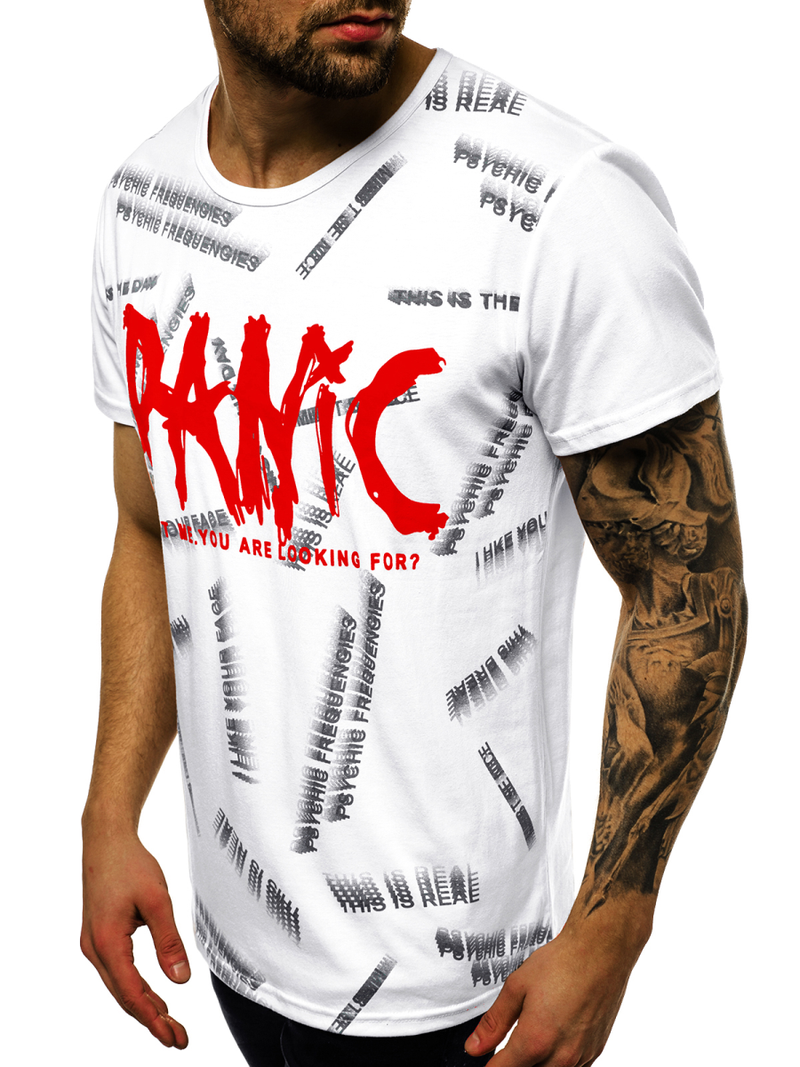 Camiseta de hombre blanca OZONEE JS/KS1998