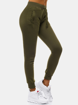 Pantalón de chándal para mujer caqui OZONEE JS/CK01