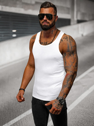 Camiseta sin mangas de hombre blanca OZONEE JS/NB002