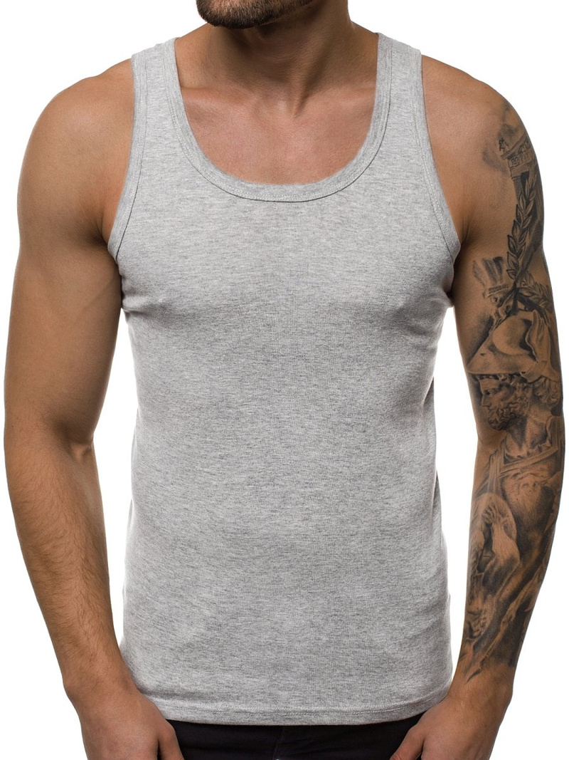 Camiseta sin mangas de hombre gris OZONEE JS/NB001