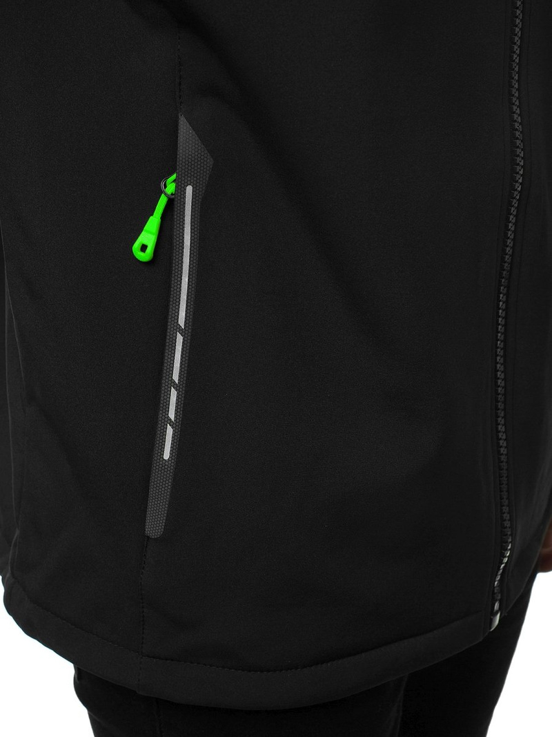 Chaqueta de hombre negro-verde OZONEE GE/12268
