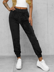 Pantalón velour de chándal para mujer negras OZONEE JS/92K529/3