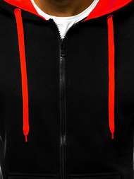 Sudadera de hombre negro-roja OZONEE JS/2015