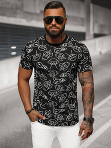 Camiseta de hombre negra OZONEE JS/8T1197/3