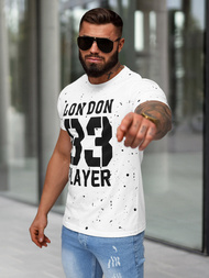 Camiseta de hombre blanco OZONEE JS/8B1388/1