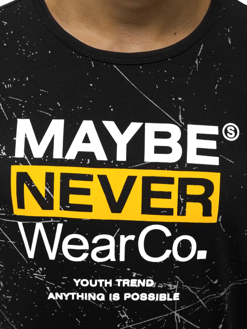 Camiseta de hombre negra OZONEE JS/SS10915