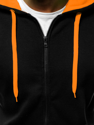 Sudadera de hombre negra-naranja OZONEE JS/2013