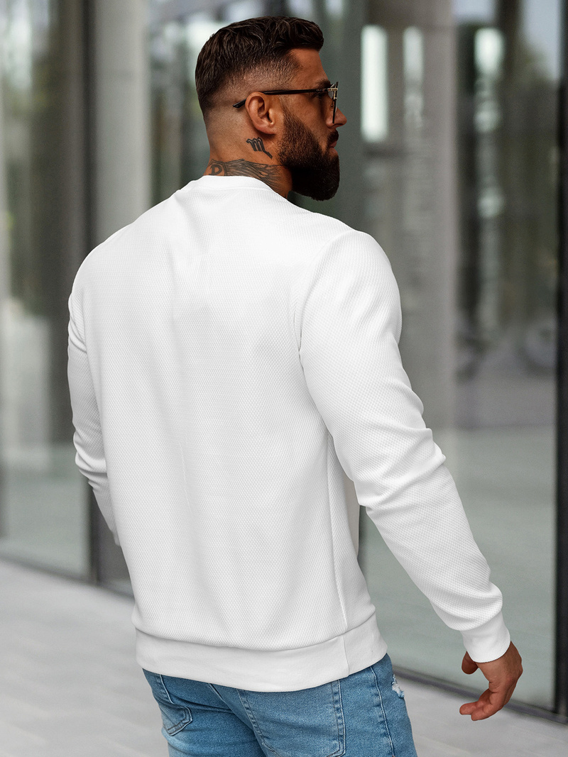 Sudadera de hombre blanca OZONEE O/P2027Z