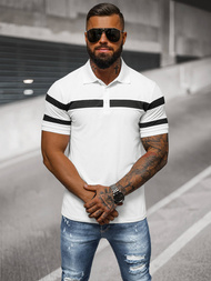 Polo de hombre blanca OZONEE NB/MT3108
