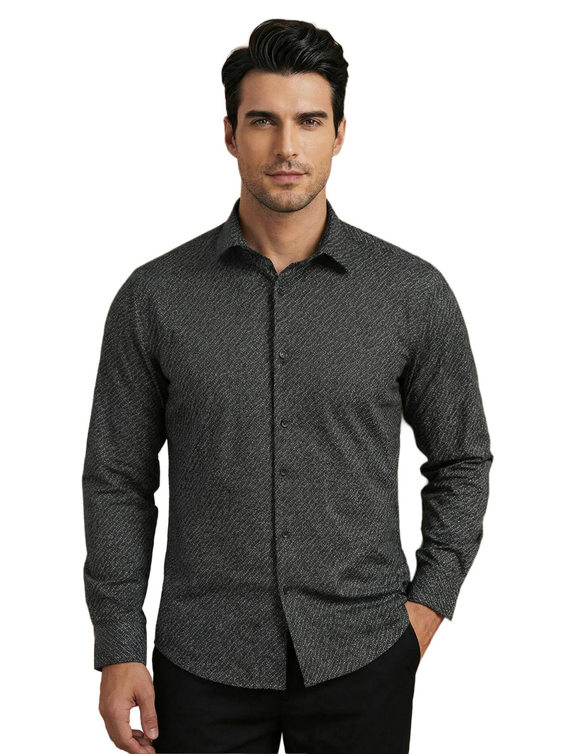 Camisa de hombre negra OZONEE V/V184Z