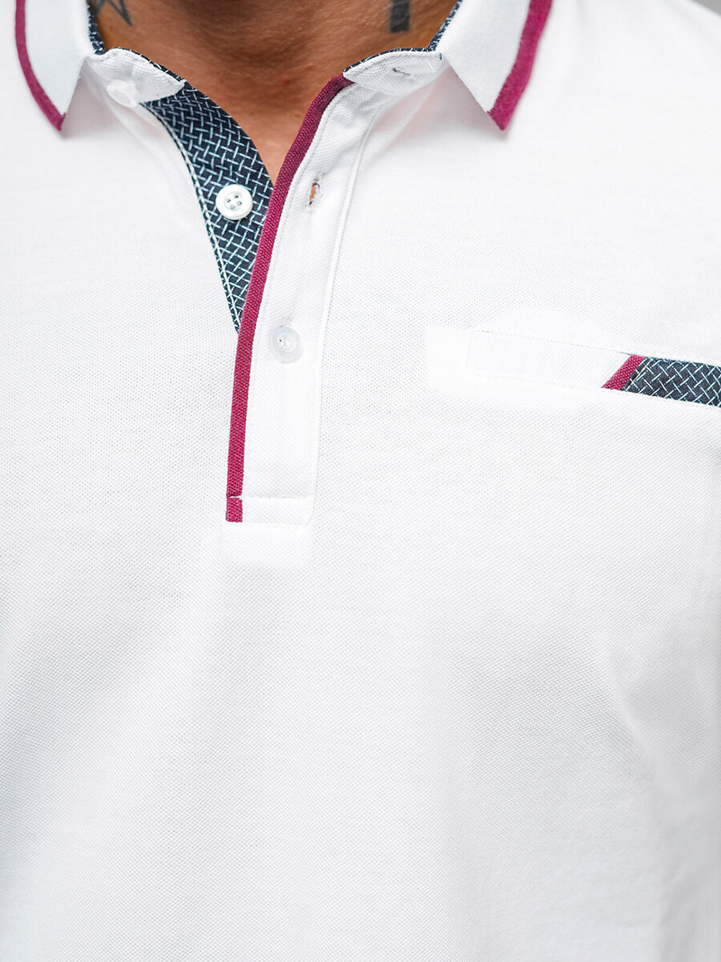 Polo de hombre blanca OZONEE O/DA758