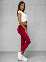 Pantalón velour de chándal para mujer burdeos OZONEE JS/92K521/35