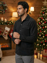 Camisa de hombre negra OZONEE O/GOM23040Z