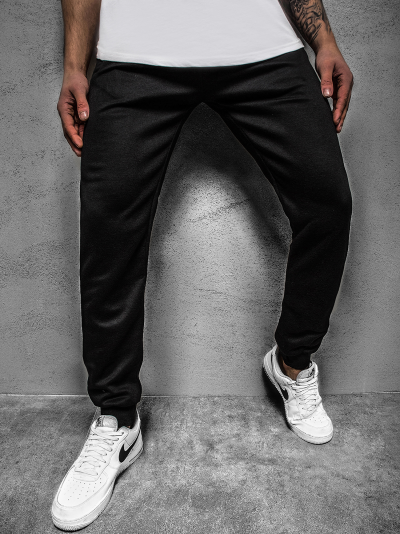 Pantalón de chándal de hombre negro-gris OZONEE JS/JZ11003Z