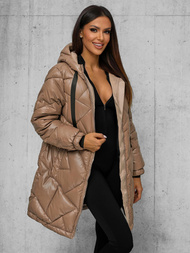 Chaqueta de mujer camel OZONEE JS/5M3189/84Z