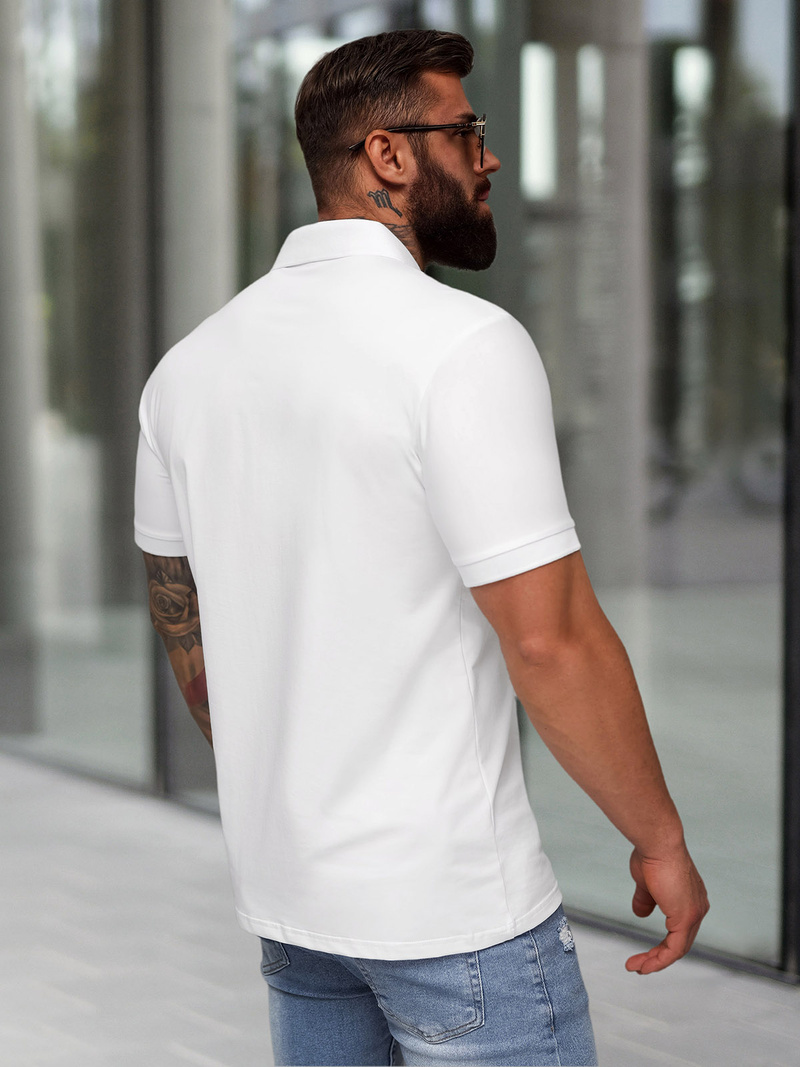 Polo de hombre blanca OZONEE NB/MT3122