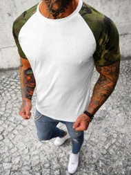 Camiseta de hombre blanco-camuflaje OZONEE JS/8T82/2