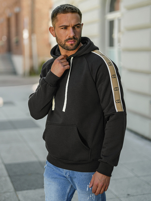 Sudadera de hombre negra OZONEE JS/8B1730/3