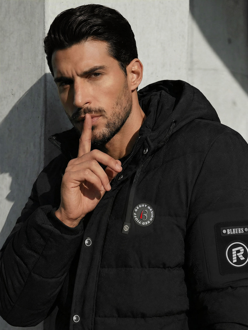 Chaqueta de hombre negra OZONEE JS/31M5077/392