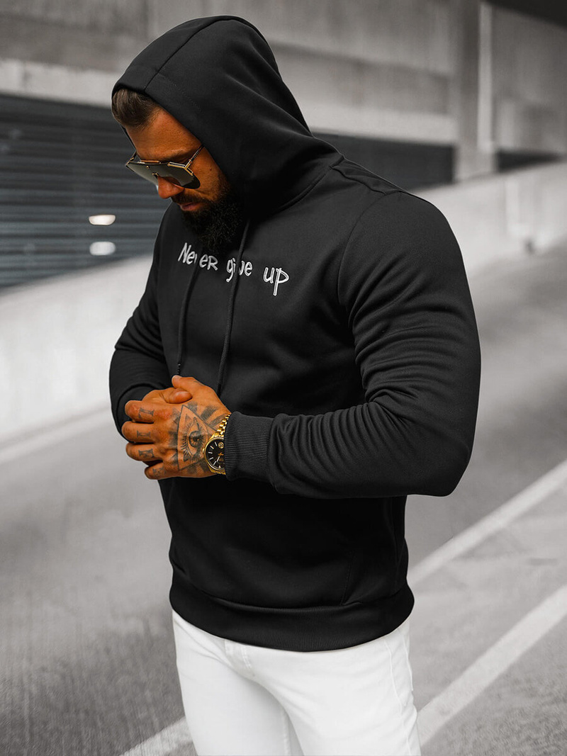 Sudadera de hombre negra OZONEE JS/27B6512/3