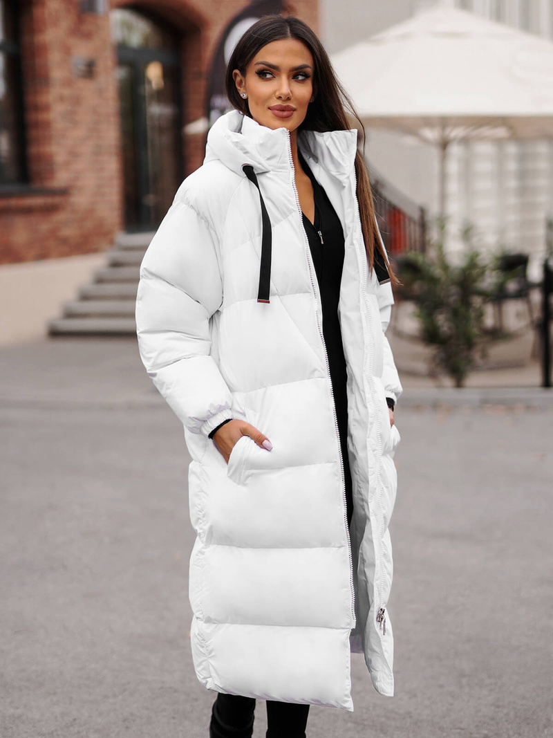 Chaqueta de mujer blanca OZONEE JS/5M3163/281Z