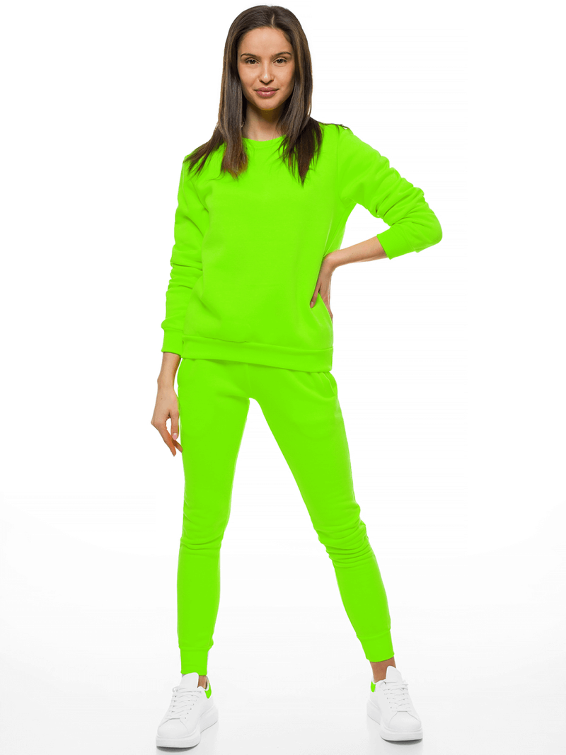 Pantalón de chándal para mujer neón verde OZONEE JS/CK01/31