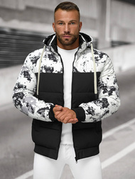 Chaqueta de invierno de hombre blanco-negro OZONEE JS/31M5030/392